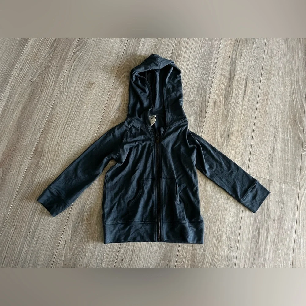Kate Quinn Kids Full Zip Hoodie Jacket Blue Grey Modal - Size 2T